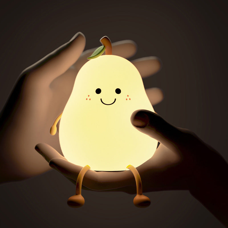 Creative Pear Lamp Is Cute Regardless Of Pear Colorful Silicone Sleeping Night Light For Children&#039;s Bedroom Bedside Pat Light